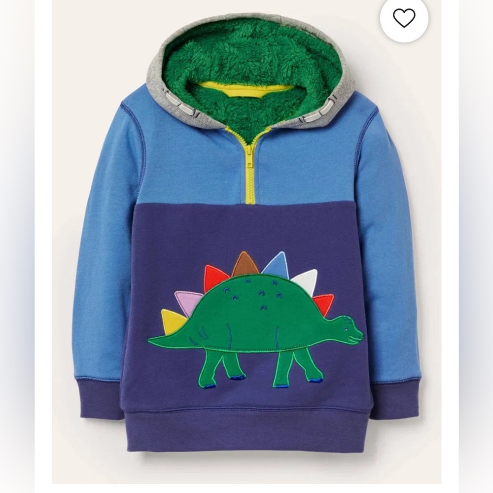 Mini Boden Dinosaur Fleece Lined Hoodie